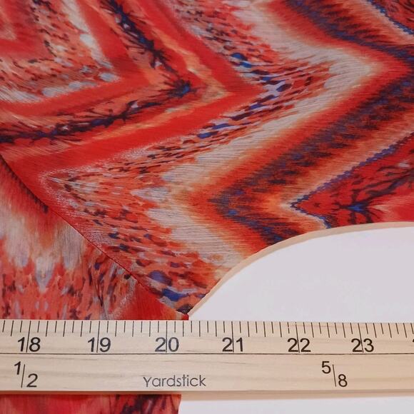 By & By Top Sheer Cold Shoulder Short Sleeve Keyhole Orange Women's Medium EUC - Picture 9 of 10